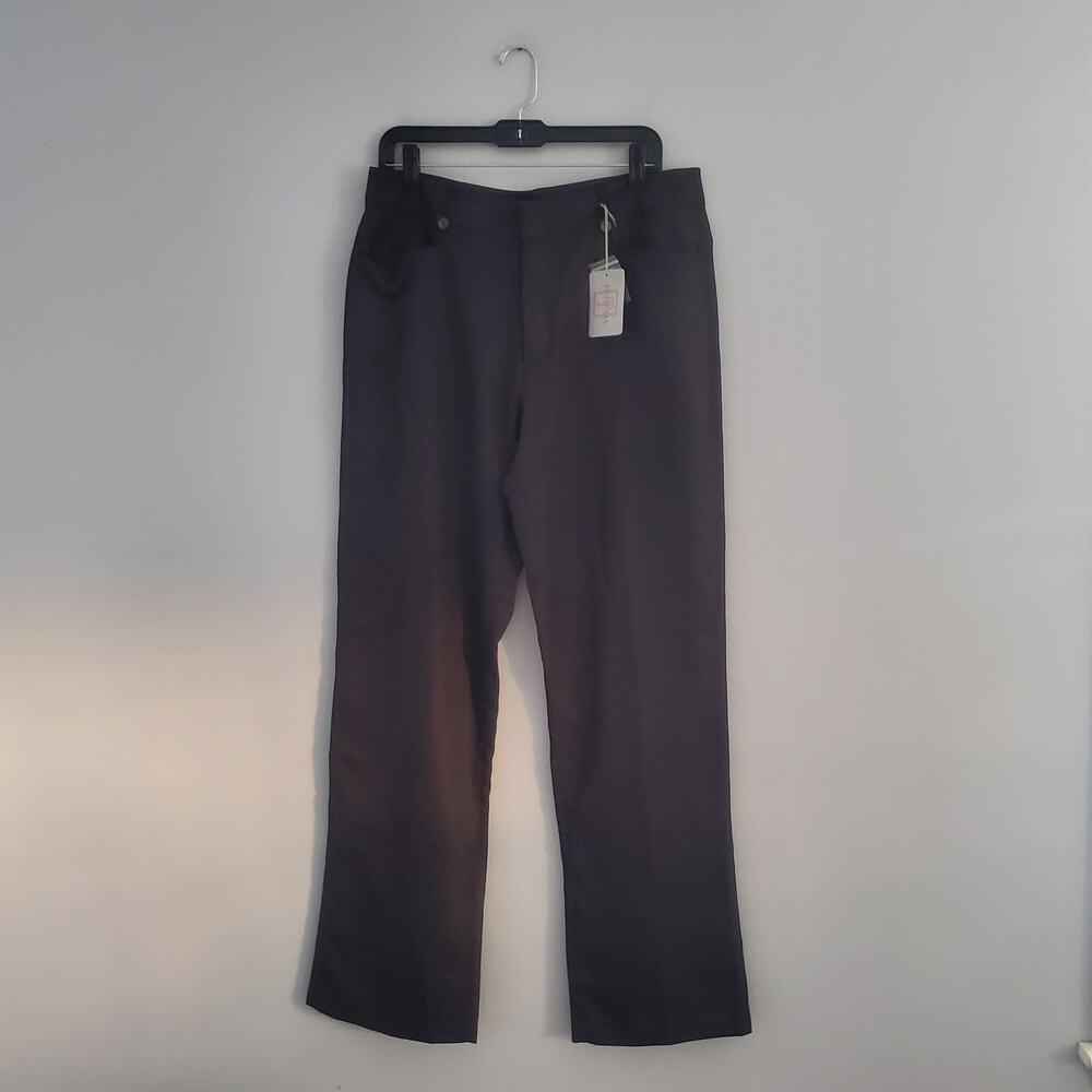 TEHAMA Women's Black Straight Dress Pants 14